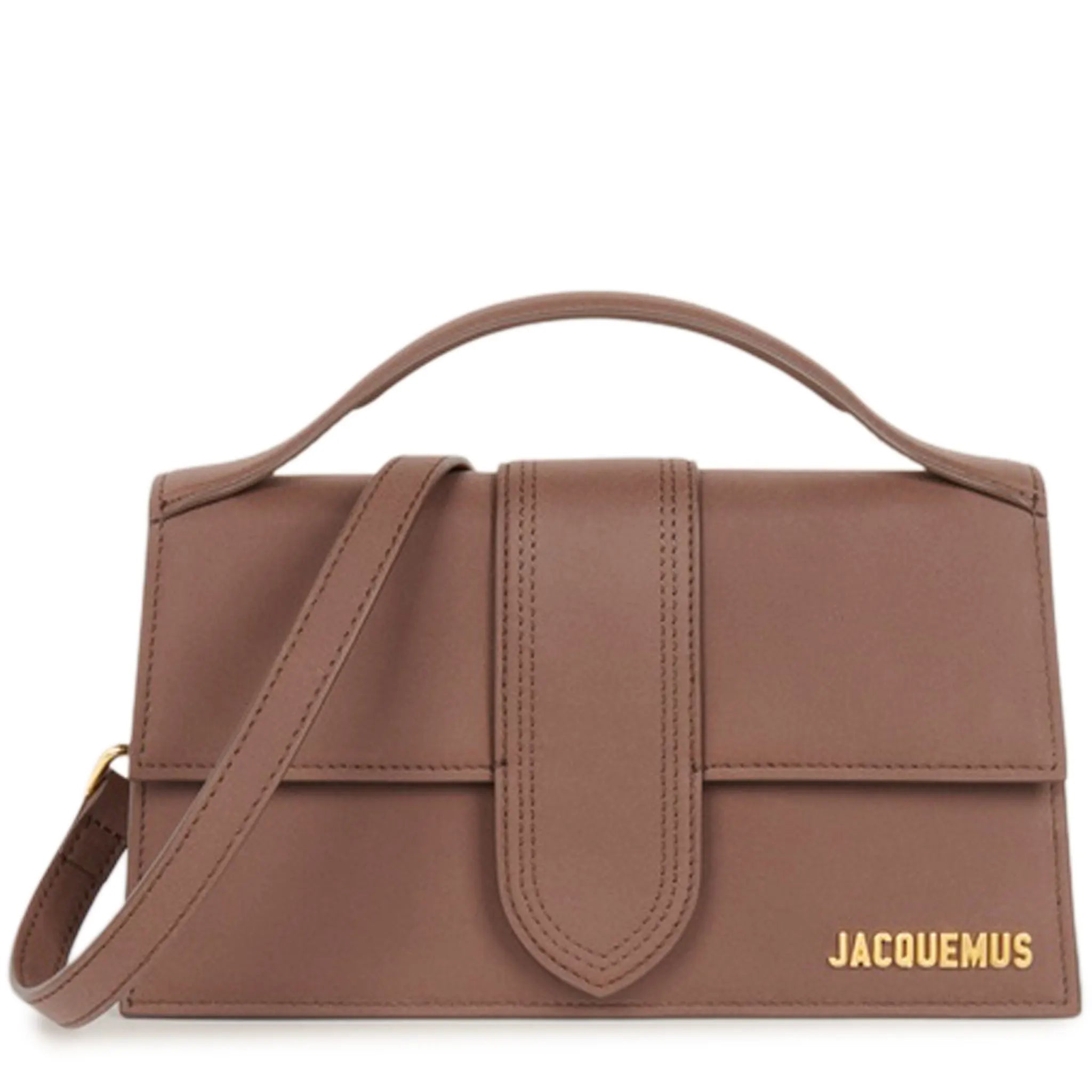 Front View of Jacquemus Large Bambino Brown Crossbody Bag 213BA007-3069-850